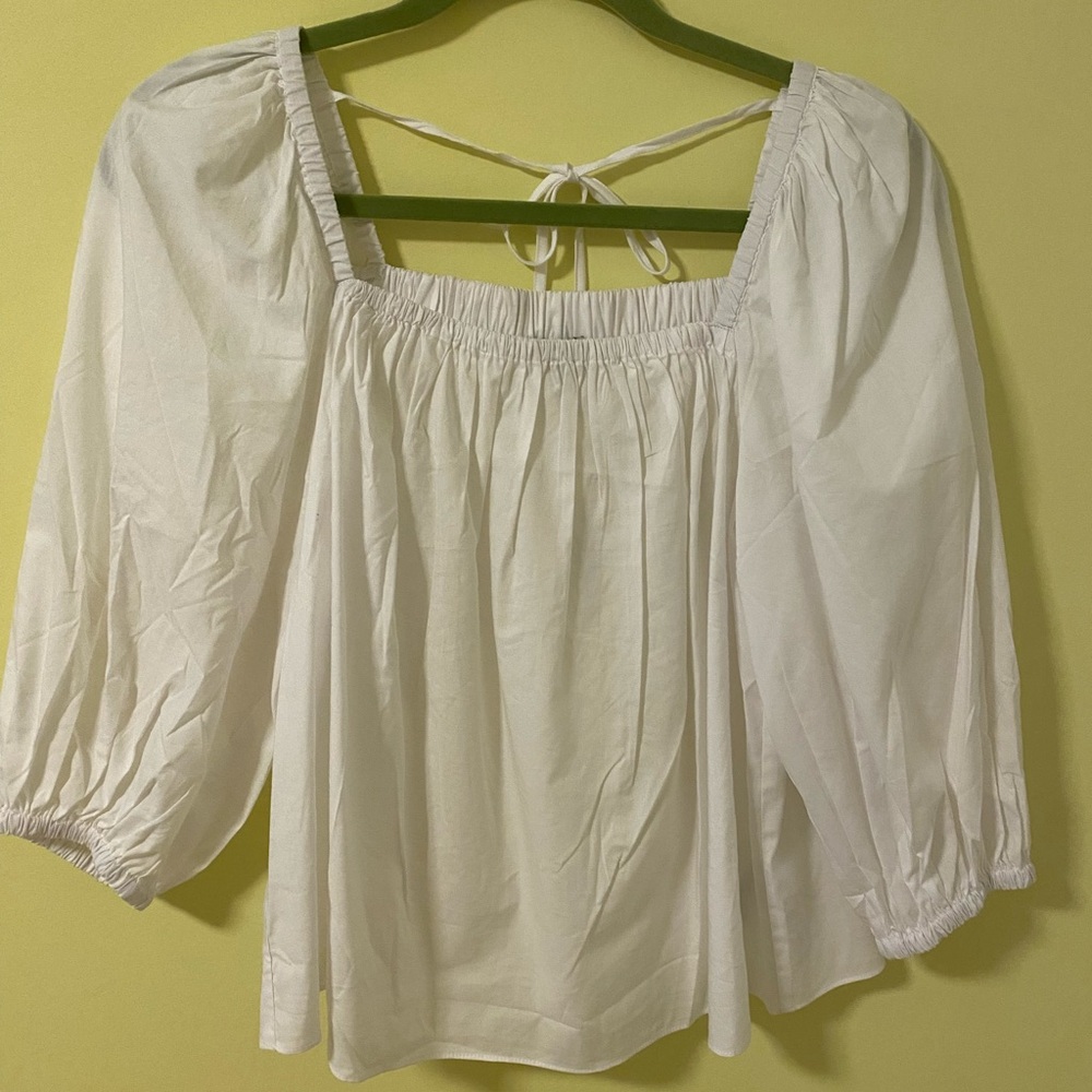 NWT Madewell White Puff Sleeved Blouse.